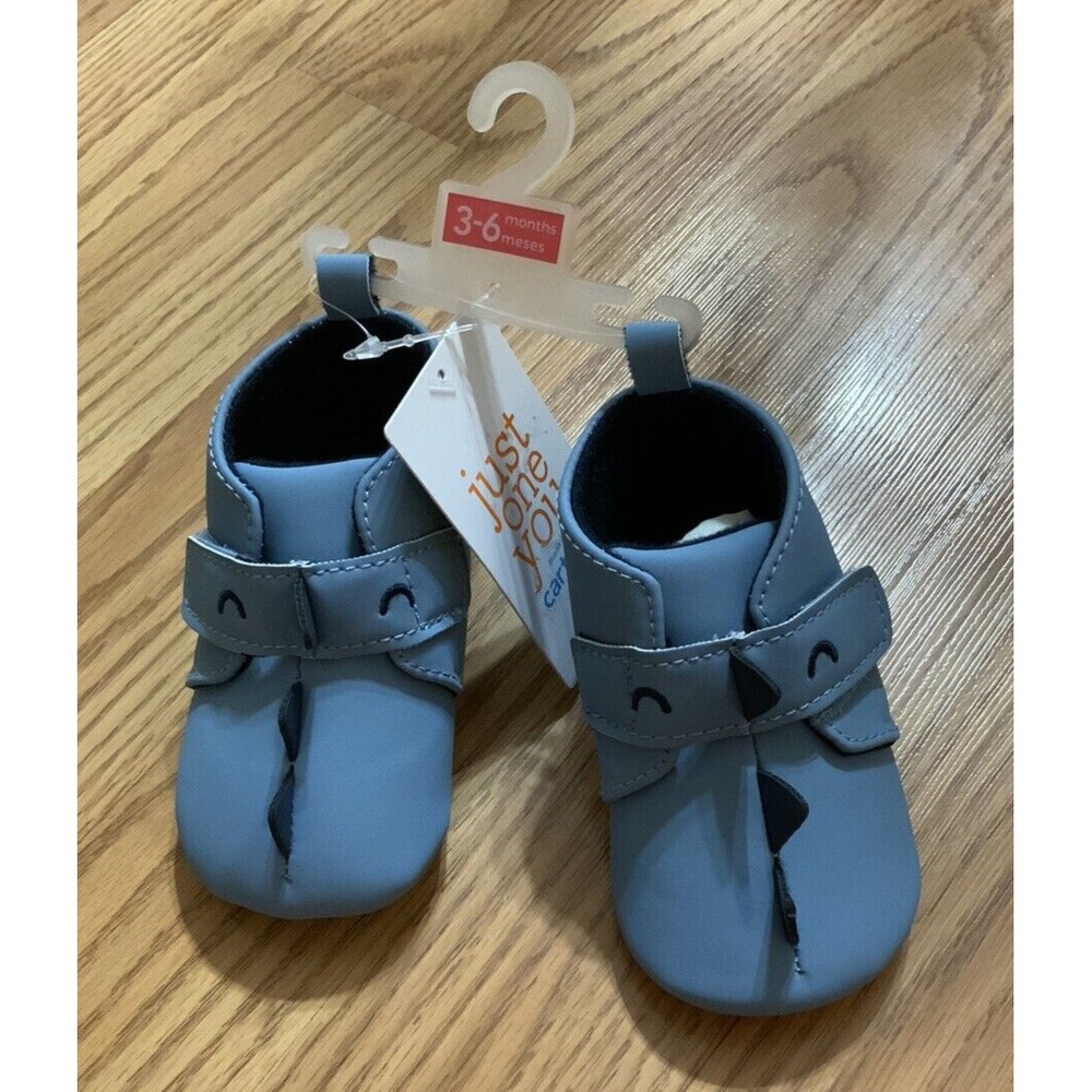 Just One You by Carters Infant Boys Blue Dinosaur Shoes‎ Size 3/6M